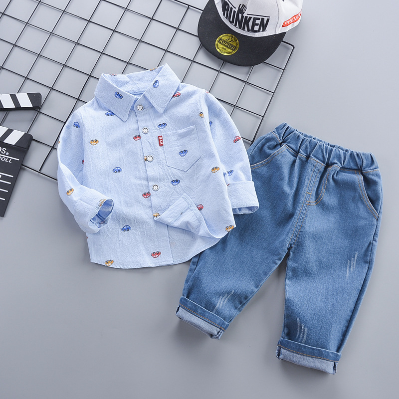 Children's Clothing Autumn Style Autumn Clothing Casual Shirt Two-piece Boy Suit