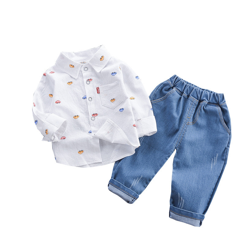 Children's Clothing Autumn Style Autumn Clothing Casual Shirt Two-piece Boy Suit