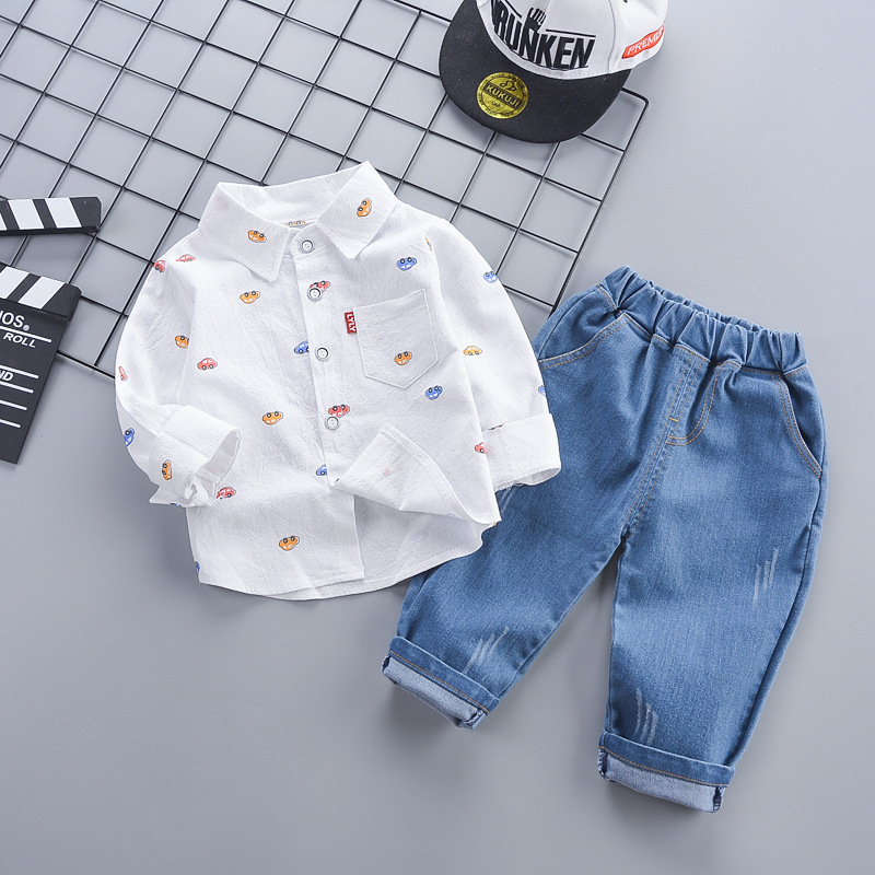 Children's Clothing Autumn Style Autumn Clothing Casual Shirt Two-piece Boy Suit