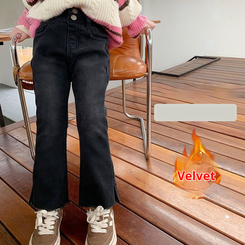 Girls' Autumn And Winter Fashionable Stretch Jeans