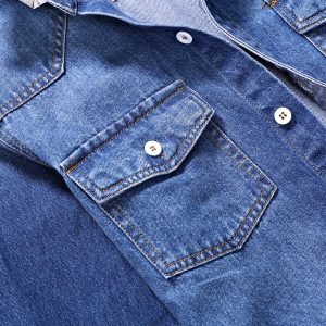 Denim Shirt Men Cotton Jeans Shirt Fashion Autumn Slim Long Sleeve Cowboy Shirt Stylish Wash Slim Tops Asian Size 3XL